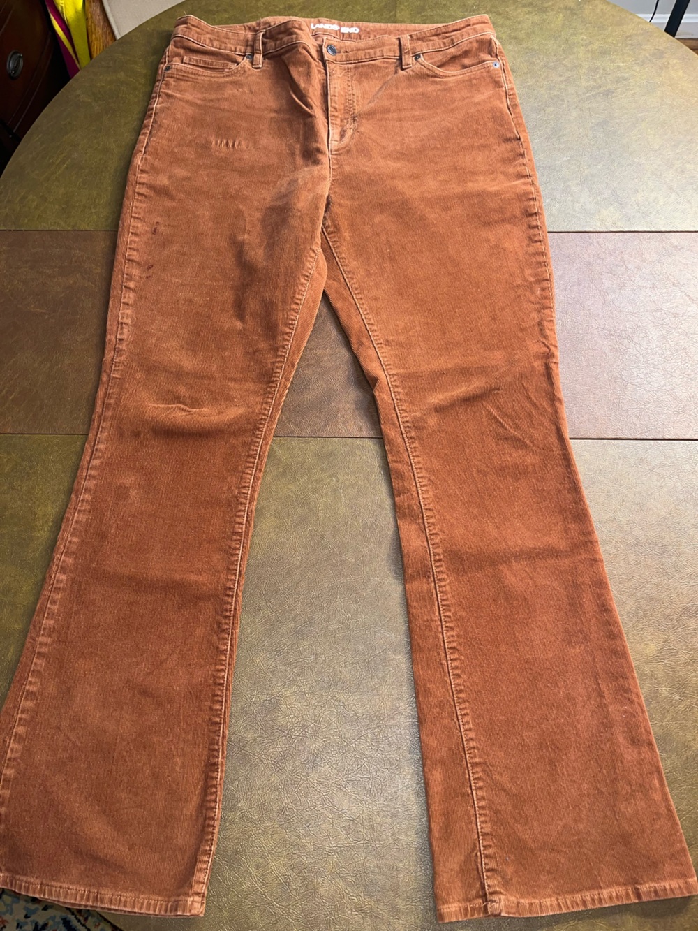 Lands’ End Mid-Rise Bootcut Corduroy Pants Women’s Size 18 Tall Siena Brown